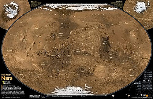National Geographic: Destination Mars: 2 sided Wall Map - Laminated (31.25 x 20.25 inches) (National Geographic Reference Map) - Wide World Maps & MORE! - Book - Wide World Maps & MORE! - Wide World Maps & MORE!