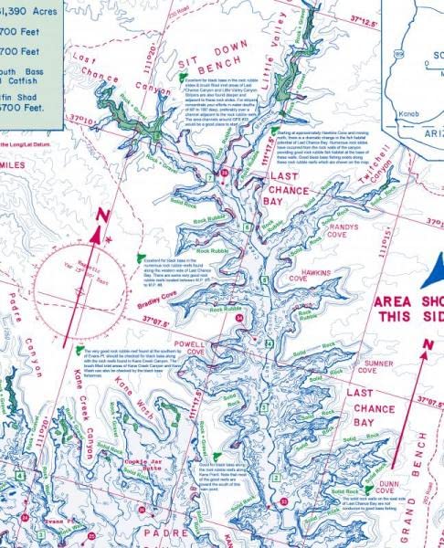 Lake Powell South: Wahweap to Escalante Arm, including San Juan Arm - Wide World Maps & MORE!