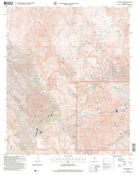 Inspiration, Arizona (7.5'×7.5' Topographic Quadrangle) - Wide World Maps & MORE! - Map - Wide World Maps & MORE! - Wide World Maps & MORE!