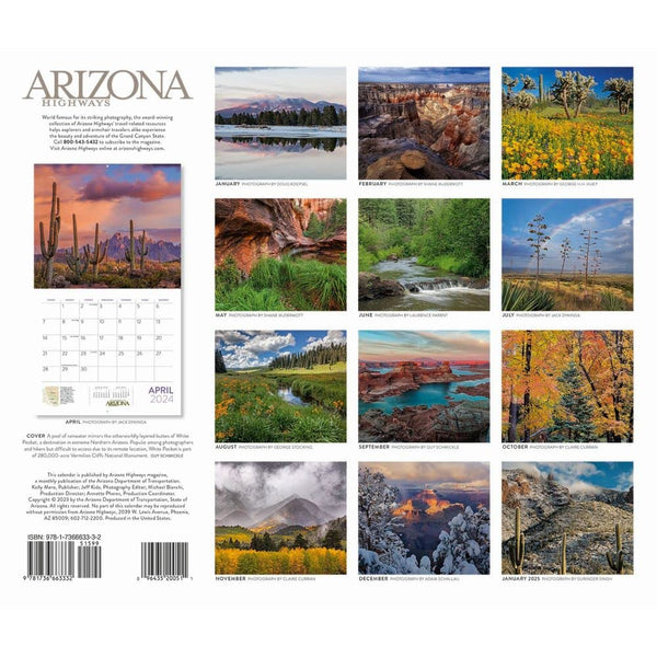 Arizona Highways, Arizona Highways 2024 Wall Calendar Wide World Maps
