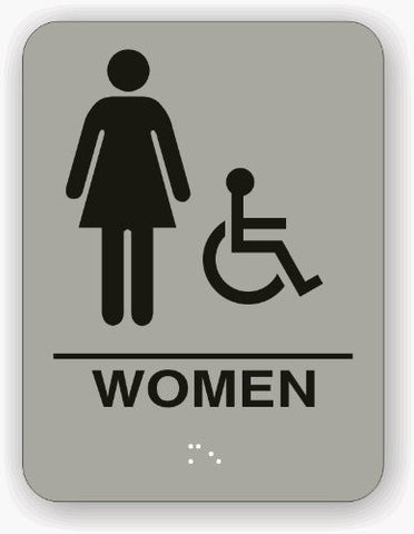 Women Restroom Sign Light Grey - Wide World Maps & MORE! - Lawn & Patio - Recognition Specialties - Wide World Maps & MORE!