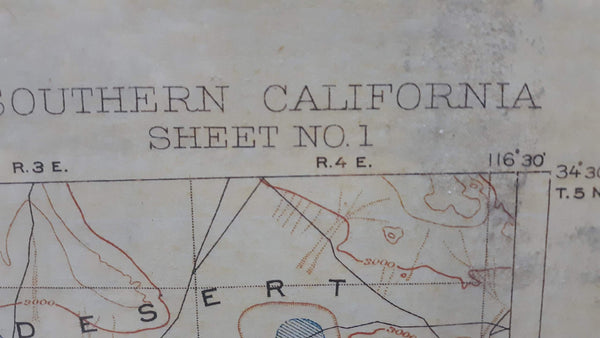 Southern California Topograhic Map, Jumbo Sheet No. 1 [Paper/Non-Laminated] 1907 - Wide World Maps & MORE! - Map - Wide World Maps & MORE! - Wide World Maps & MORE!