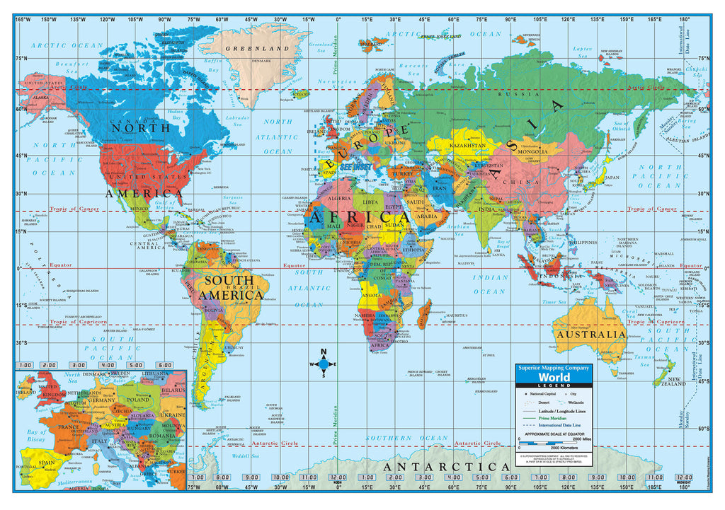 paper world map
