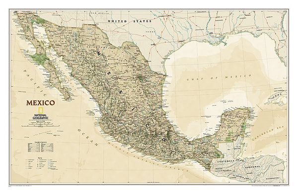 Mexico Executive Wall Map (34.5 × 22.75 inches) (National Geographic Reference Map) - Wide World Maps & MORE! - Map - National Geographic Maps - Wide World Maps & MORE!