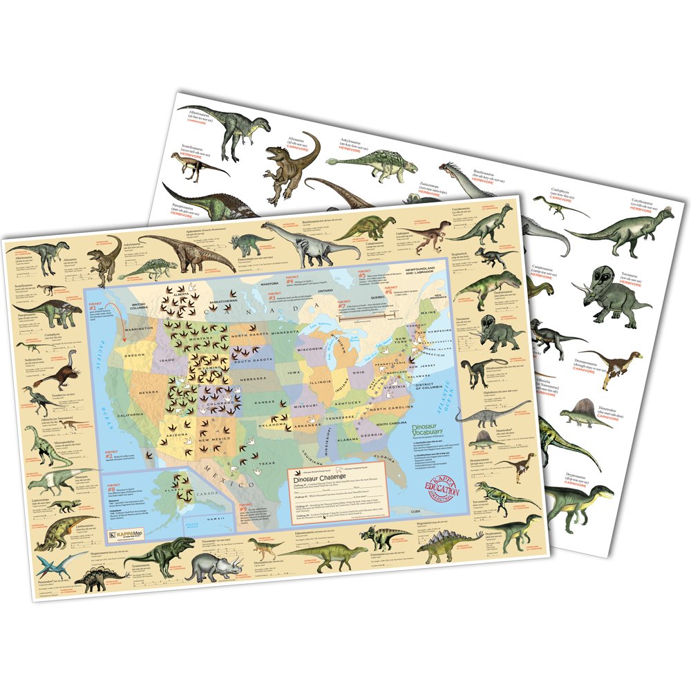 Dinosaur Challenge Rolled Map - Wide World Maps & MORE! - Book - Wide World Maps & MORE! - Wide World Maps & MORE!