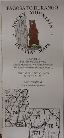 Pagosa to Durango Rocky Mountain Huntin' Maps - Wide World Maps & MORE! - Book - Wide World Maps & MORE! - Wide World Maps & MORE!