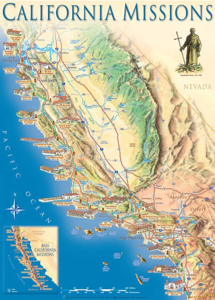 California Missions Map - Wide World Maps & MORE!