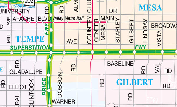 Metropolitan Phoenix Freeway/Expressway System Gloss Laminated - Wide World Maps & MORE! - Map - Wide World Maps & MORE! - Wide World Maps & MORE!