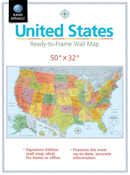 Rand McNally Signature Edition U.S. Wall Map ? Folded Rand McNally - Wide World Maps & MORE!