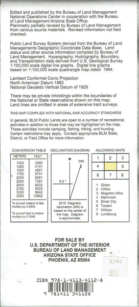 Safford Surface Management Status 1:100,000-Scale Topographic Map - Wide World Maps & MORE!