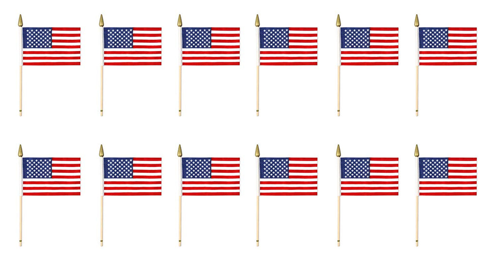Beistle 50980 12-Pack American Rayon Flag, 4-Inch by 6-Inch - Wide World Maps & MORE! - Kitchen - Beistle - Wide World Maps & MORE!