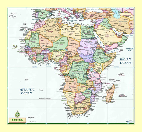 Africa Political Jumbo-Size Wall Mural - Wide World Maps & MORE! - Map - CompArt Maps - Wide World Maps & MORE!