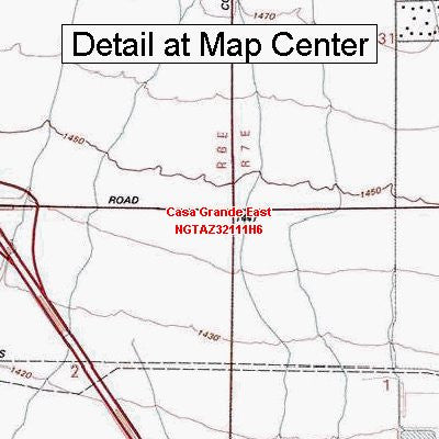 USGS Topographic Quadrangle Map - Casa Grande East, Arizona (Folded/Waterproof) - Wide World Maps & MORE! - Sports - Offroute - Wide World Maps & MORE!