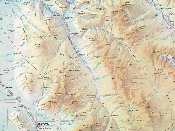 Arizona Hypsographical Wall Map by Raven Maps, Dry Erase Ready-to-Hang Lithographic Print - Wide World Maps & MORE! - Map - Raven Maps & Images - Wide World Maps & MORE!