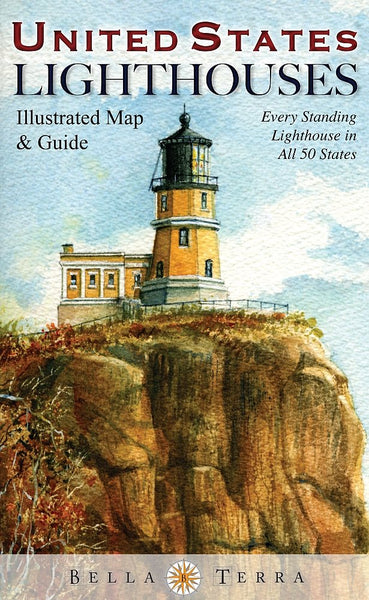 United States Lighthouses: Illustrated Map & Guide Paper/Non-Laminated - Wide World Maps & MORE!