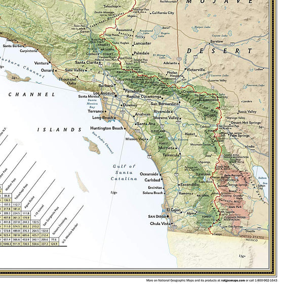 Pacific Crest Trail Wall Map - Laminated (18 × 48 inches) (National Geographic Reference Map) - Wide World Maps & MORE! - Map - National Geographic Maps - Wide World Maps & MORE!