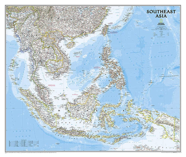 National Geographic: Southeast Asia Classic Wall Map - Paper/Non-Laminated (38 × 32 inches) (National Geographic Reference Map) - Wide World Maps & MORE! - Map - National Geographic Maps - Wide World Maps & MORE!