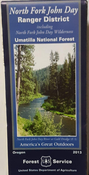 North Fork John Day Ranger District Umatilla National Forest Map | Wide ...