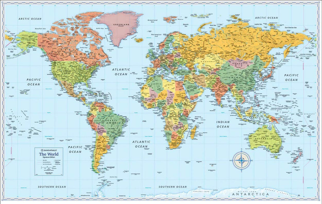 Rand McNally Signature World Wall Map - Dry Erase Ready-to-Hang - Wide World Maps & MORE! - Map - Rand McNally & Company - Wide World Maps & MORE!