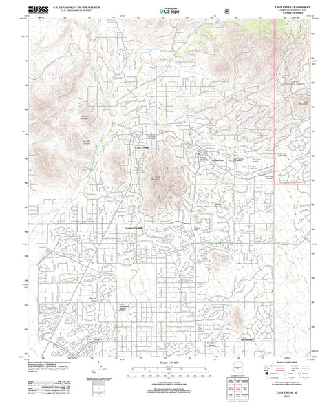 Cave Creek, Arizona 2011 (US Topo 7.5'×7.5' Topographic Quadrangle) - Wide World Maps & MORE!