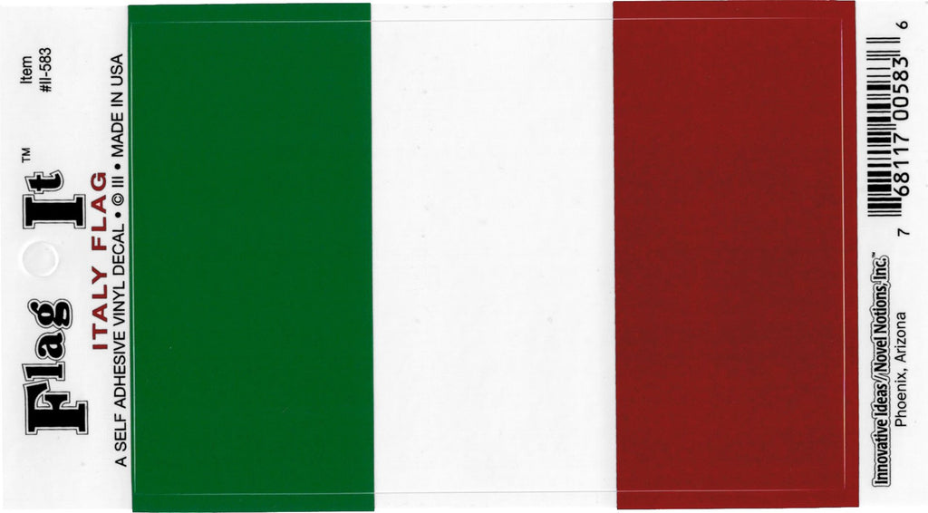 Italy Flag Decal for Auto, Truck, or Boat - Wide World Maps & MORE!