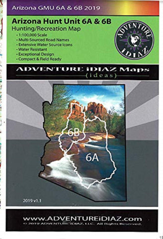 Arizona GMU 6A & 6B 2019 Hunting/Recreation Map - Wide World Maps & MORE! - Map - Adventure iDiaz Maps - Wide World Maps & MORE!