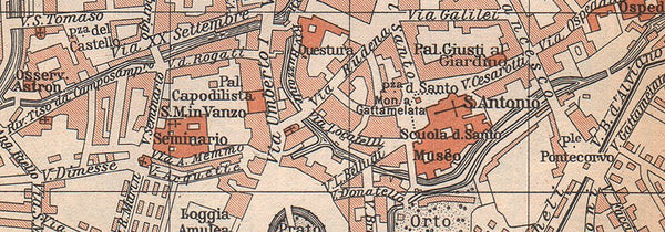 Padova Vintage Town City map Plan pianta Della citt?. Italy - 1958 - Old map - Antique map - Vintage map - Printed maps of Italy - Wide World Maps & MORE!