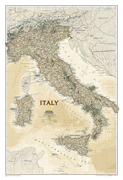 National Geographic: Italy Executive Wall Map (23.25 × 34.25 inches) - Wide World Maps & MORE! - Map - National Geographic Maps - Wide World Maps & MORE!
