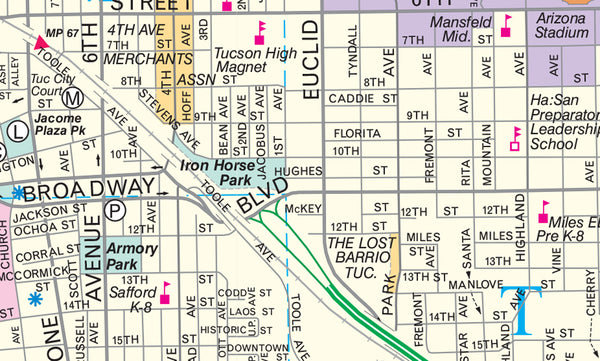 Tucson Central Corridor Dry Erase Laminated - Wide World Maps & MORE! - Map - Wide World Maps & MORE! - Wide World Maps & MORE!