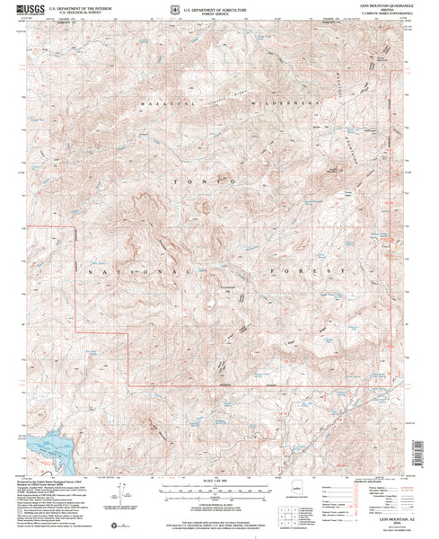 Lion Mountain, Arizona (7.5'×7.5' Topographic Quadrangle) - Wide World Maps & MORE! - Map - Wide World Maps & MORE! - Wide World Maps & MORE!