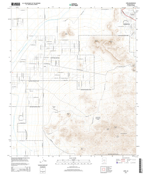 Avra, Arizona (US Topo 7.5'×7.5' Topographic Quadrangle) - Wide World Maps & MORE!