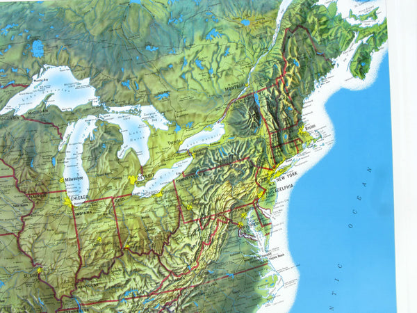 Hubbard Scientific 3D United States Map | A True Raised Relief Map - You Can Feel the Terrain | Vacuum-formed Molded Map | 34.5? x 22? | Detailed Topography - Wide World Maps & MORE!