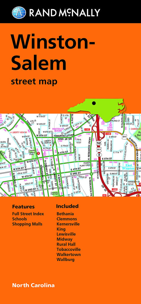 Folded Map: Winston-Salem Street Map [Map] Rand McNally - Wide World Maps & MORE!