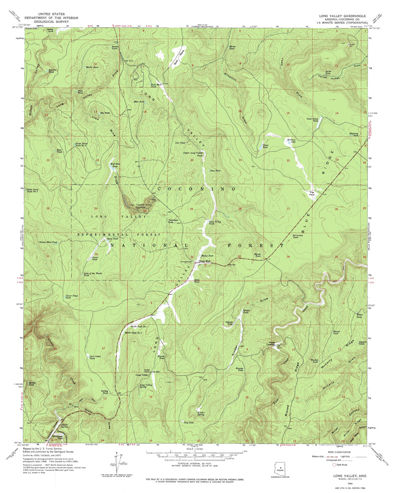 Long Valley, Arizona (7.5'×7.5' Topographic Quadrangle) - Wide World Maps & MORE!