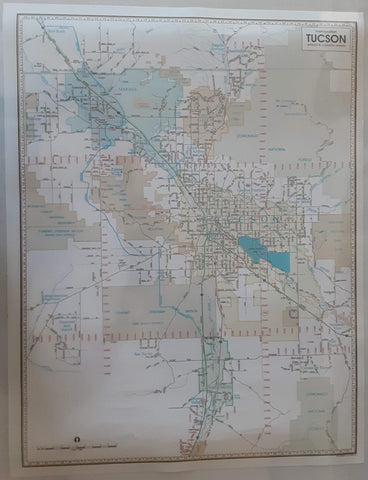 Metropolitan Tucson Arterial & Collector Streets Desktop Map (Gloss Laminated) - Wide World Maps & MORE!