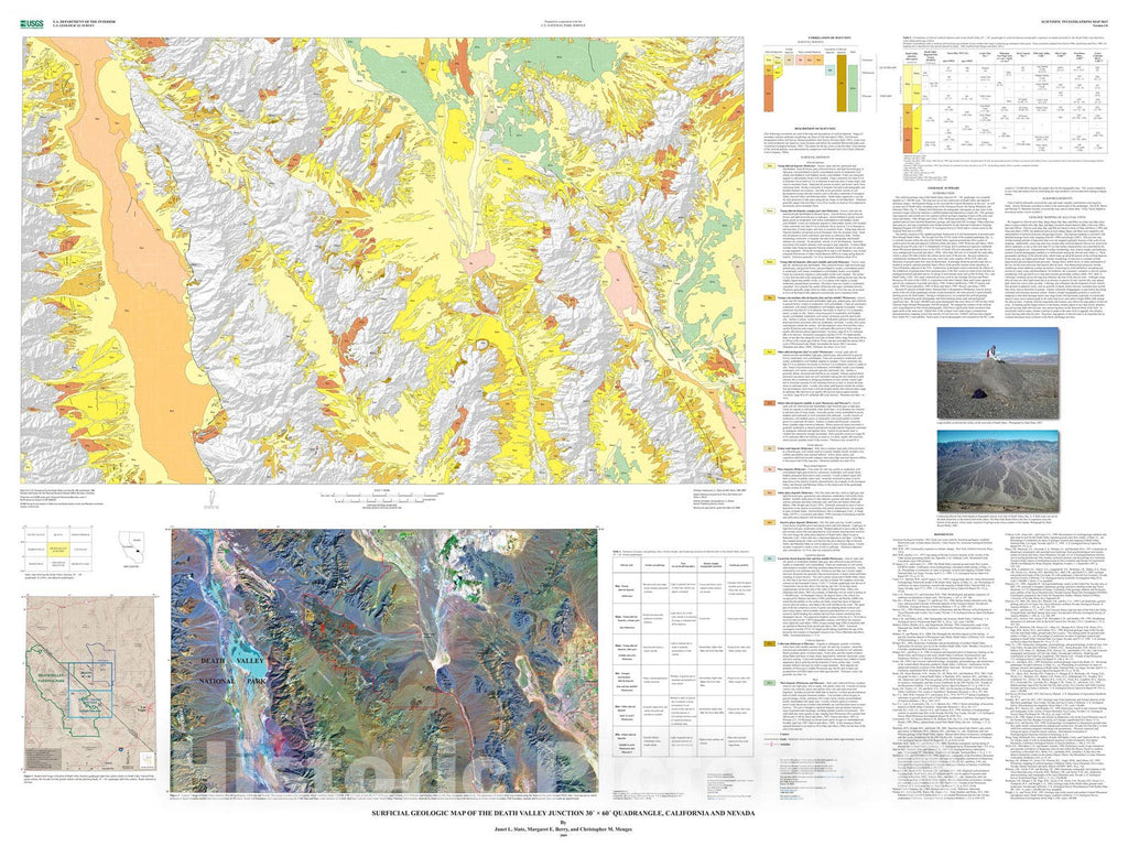 Historic Pictoric Map : Surficial geologic map of The Death Valley Junction 30' x 60' Quadrangle, California and Nevada, 2009 Cartography Wall Art : - Wide World Maps & MORE!