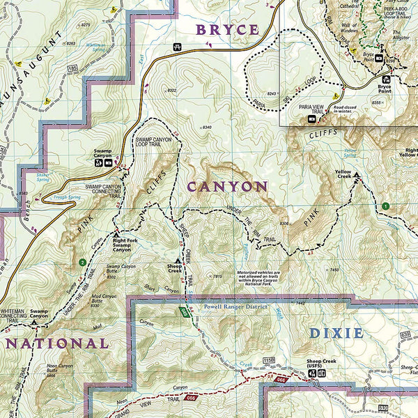 National Geographic TI00000219 Map of Bryce Canyon National Park - Utah - Wide World Maps & MORE!