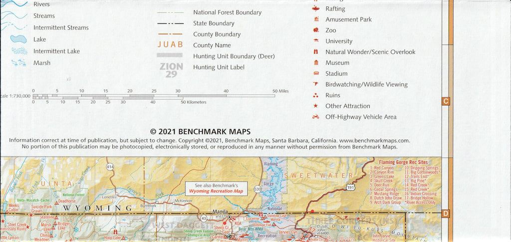 The Beehive State: Utah Recreation Map  Wide World Maps & MORE!