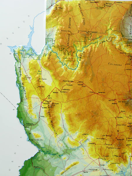 Hubbard Scientific 3D Arizona 961 Map | A True Raised Relief Map - You Can Feel the Terrain | Vacuum-formed Molded Map | 24" x 30.5" | Detailed Topography - Wide World Maps & MORE!