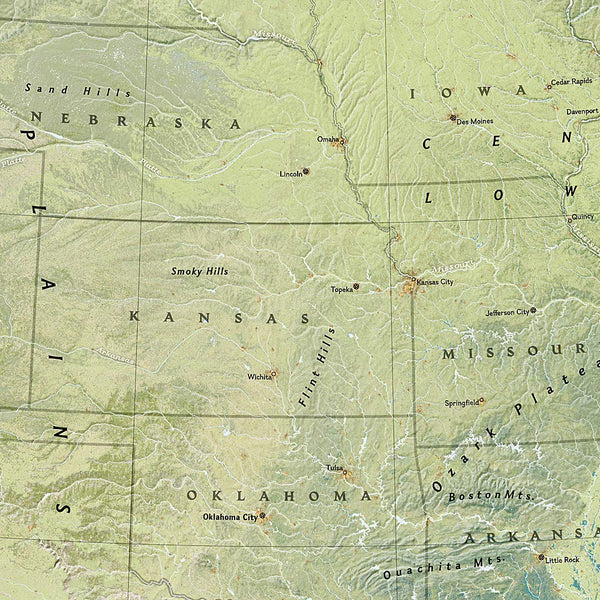 United States Physical [Tubed] (National Geographic Reference Map) - Wide World Maps & MORE!