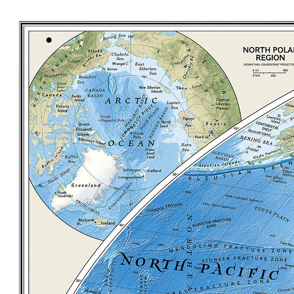 World Physical [Laminated] (National Geographic Reference Map) 46"×31" - Wide World Maps & MORE!