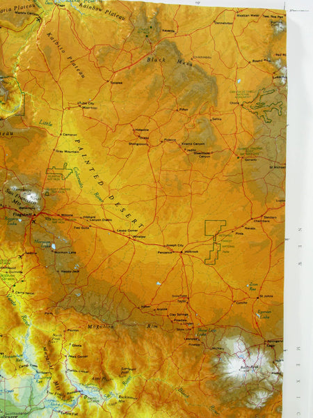 Hubbard Scientific 3D Arizona 961 Map | A True Raised Relief Map - You Can Feel the Terrain | Vacuum-formed Molded Map | 24" x 30.5" | Detailed Topography - Wide World Maps & MORE!