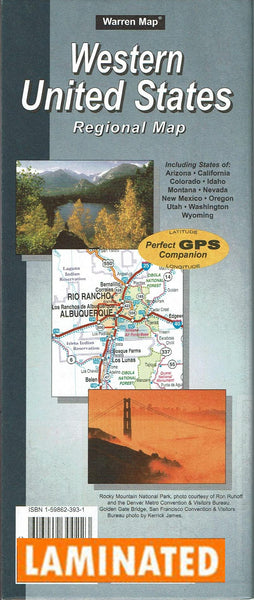 Western United States Regional Map Dry Erase Laminated [Map] Warren Associates - Wide World Maps & MORE!