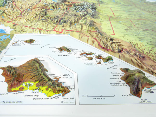 Hubbard Scientific 3D United States Map | A True Raised Relief Map - You Can Feel the Terrain | Vacuum-formed Molded Map | 34.5? x 22? | Detailed Topography - Wide World Maps & MORE!