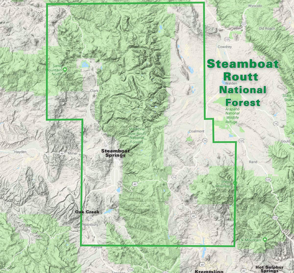 Steamboat – Routt National Forest Trails Recreation Topo Map - Wide World Maps & MORE! - Map - Wide World Maps & MORE! - Wide World Maps & MORE!