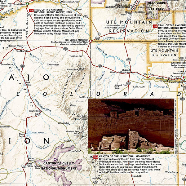 National Geographic Destination Map of the Four Corners Region - Wide World Maps & MORE!