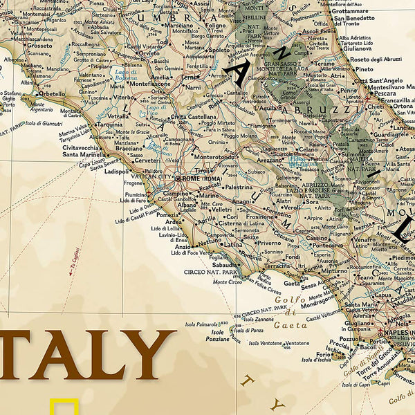 National Geographic: Italy Executive Wall Map (23.25 × 34.25 inches) - Wide World Maps & MORE! - Map - National Geographic Maps - Wide World Maps & MORE!