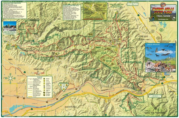 Franko Maps Santa Ana Mountains & Chino Hills State Park Trails Waterproof Map - Wide World Maps & MORE! - Map - Franko Maps - Wide World Maps & MORE!