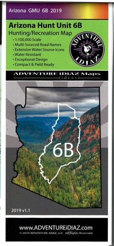 Arizona GMU 6B 2019 - Wide World Maps & MORE! - Map - Adventure iDiaz Maps - Wide World Maps & MORE!