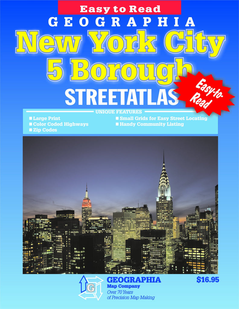 Easy to Read Geographia New York City & 5 Borough Street Atlas - Wide World Maps & MORE! - Map - Geographia - Wide World Maps & MORE!